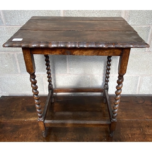 10 - An early 20th century oak pie crust edge barley twist side table - approx. 72cm high x 60cm wide x 4... 