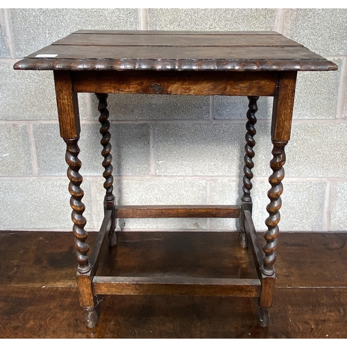 10 - An early 20th century oak pie crust edge barley twist side table - approx. 72cm high x 60cm wide x 4... 