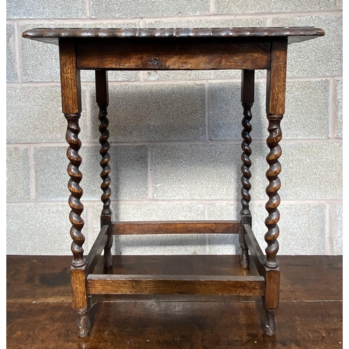 10 - An early 20th century oak pie crust edge barley twist side table - approx. 72cm high x 60cm wide x 4... 