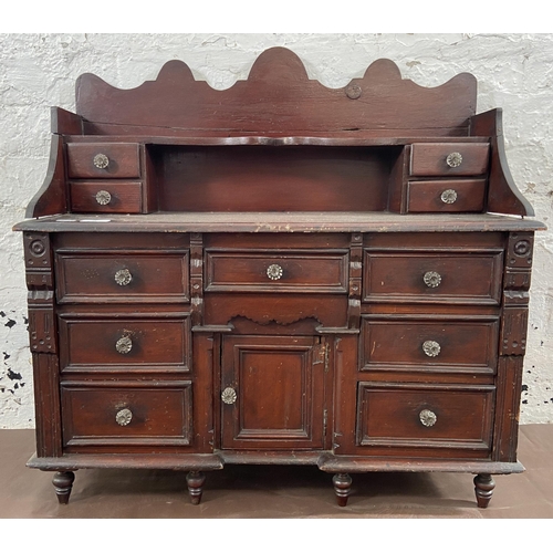 11 - A Victorian stained pine apprentice sideboard - approx. 71cm high x 71cm wide x 28cm deep