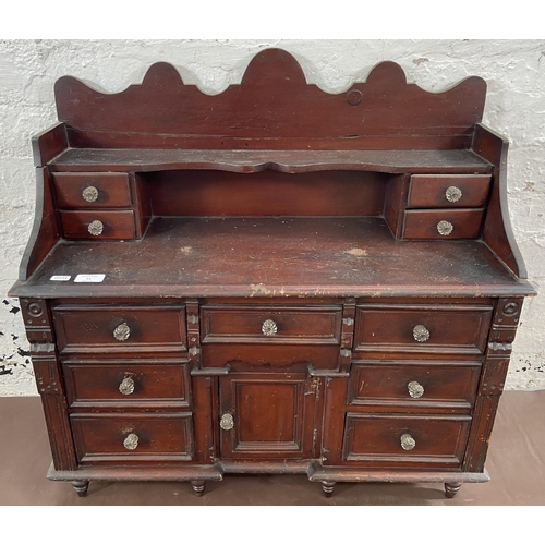 11 - A Victorian stained pine apprentice sideboard - approx. 71cm high x 71cm wide x 28cm deep