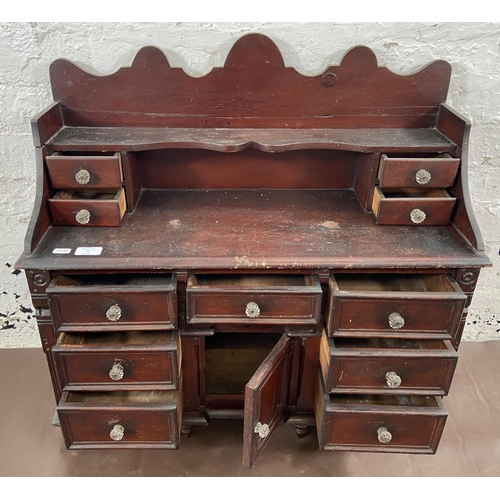 11 - A Victorian stained pine apprentice sideboard - approx. 71cm high x 71cm wide x 28cm deep