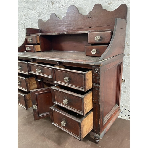 11 - A Victorian stained pine apprentice sideboard - approx. 71cm high x 71cm wide x 28cm deep