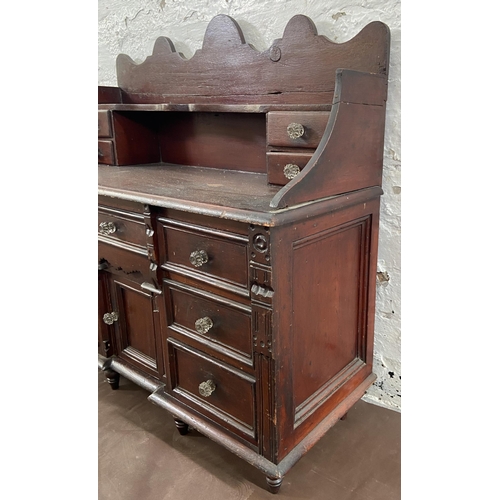 11 - A Victorian stained pine apprentice sideboard - approx. 71cm high x 71cm wide x 28cm deep