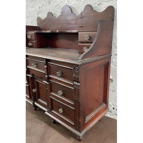 11 - A Victorian stained pine apprentice sideboard - approx. 71cm high x 71cm wide x 28cm deep