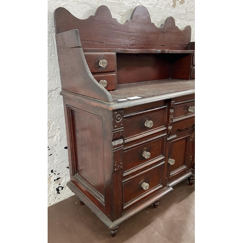 11 - A Victorian stained pine apprentice sideboard - approx. 71cm high x 71cm wide x 28cm deep