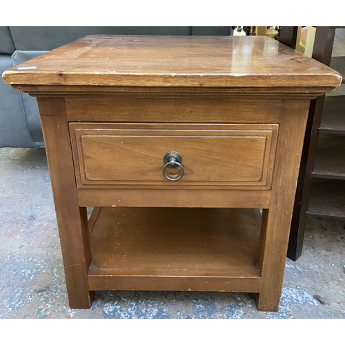 157 - Nine pieces of Victorian and later furniture to include pine bedside cabinet, Victorian carved walnu... 