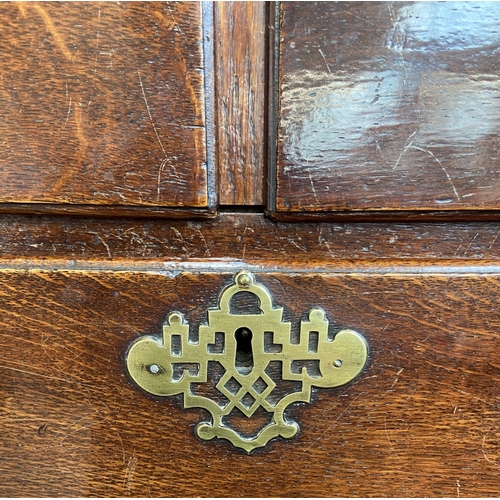 2 - A George III carved oak chest on chest on bracket supports - approx. 176cm high x 110cm wide x 53cm ... 