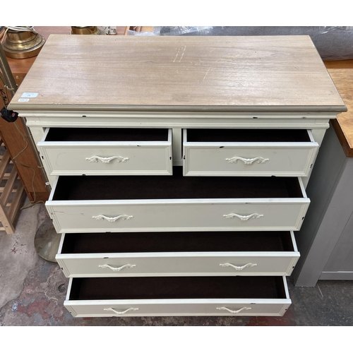 26 - A French Louis XV style hardwood and white painted chest of drawers - approx. 90cm high x 84cm wide ... 