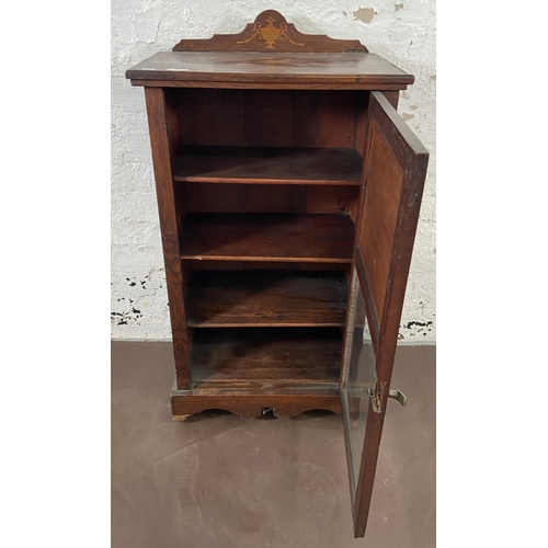 33 - A Victorian inlaid rosewood pier cabinet - approx. 100cm high x 53cm wide x 34cm deep