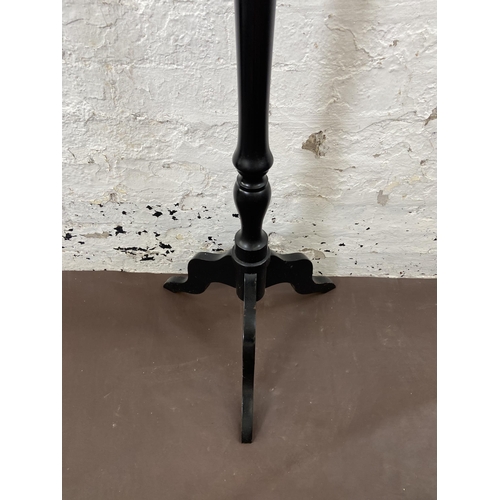 42 - Two pieces of 19th century style furniture, one mahogany tripod pedestal side table and one ebonised... 