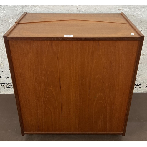 50 - A mid 20th century Danish Jorgen Clausen for Brande Mobelfabrik teak roulette bar - approx. 68cm hig... 