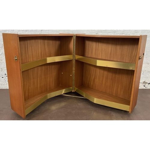 50 - A mid 20th century Danish Jorgen Clausen for Brande Mobelfabrik teak roulette bar - approx. 68cm hig... 