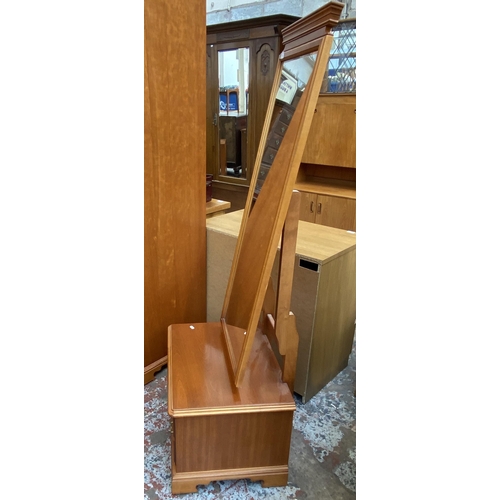 60 - A Younger cherry wood cheval mirror - approx. 164cm high x 62cm wide x 46cm deep