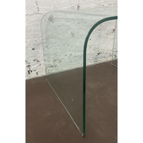 92 - A modern glass side table - approx. 45cm high x 56cm wide x 50cm deep