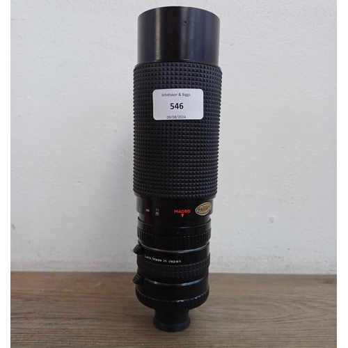 546 - A CPC 60-300mm CCT 1:4.0-5.6 MC auto zoom lens fitted with Jessop PATP APK lens adapter and 2X APK T... 