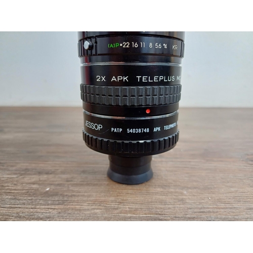 546 - A CPC 60-300mm CCT 1:4.0-5.6 MC auto zoom lens fitted with Jessop PATP APK lens adapter and 2X APK T... 