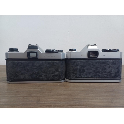 551 - Two Pentax K1000 35mm SLR cameras, one body only and one fitted with Pentax-A 1:2 50mm lens