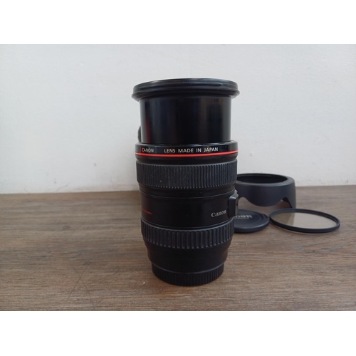 582 - A cased Canon Ultrasonic (red) L-series EF 24-105mm 1:4 L IS USM macro lens for Canon AF