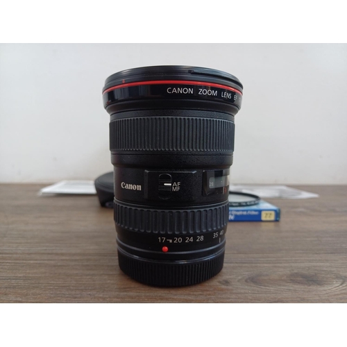 586 - A boxed Canon Ultrasonic (red) L-series 17-40mm 1:4 EF lens for Canon AF with Hoya Pro1 Digital filt... 