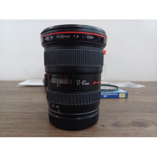 586 - A boxed Canon Ultrasonic (red) L-series 17-40mm 1:4 EF lens for Canon AF with Hoya Pro1 Digital filt... 