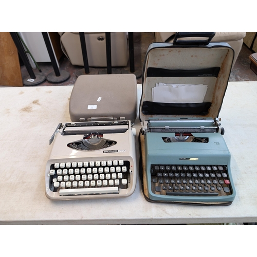 745 - Two cased portable typewriters, one Olivetti Lettera 32 and one Brother 250