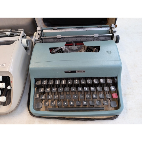 745 - Two cased portable typewriters, one Olivetti Lettera 32 and one Brother 250