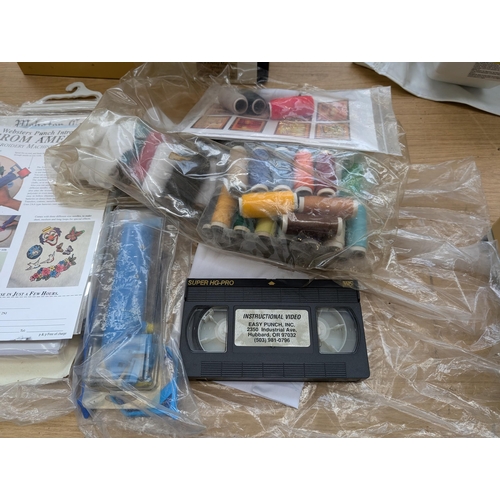 750 - Two items, one Jones VX760 electric sewing machine with foot pedal and one Easy Punch Websters Punch... 