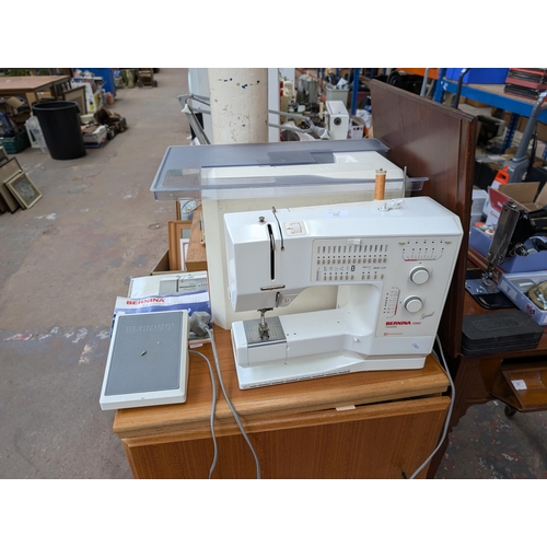 759 - Two items, one cased Bernina 1080 Special computerised electric sewing machine with foot pedal, powe... 