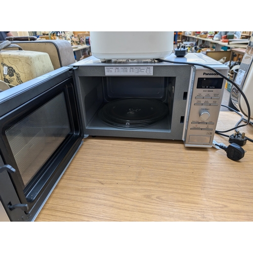 764 - Two items, one Panasonic NN-SD27HS 1000w inverter microwave oven and one Bosch two-slice toaster