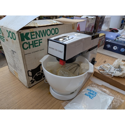 767 - A boxed Kenwood Chef A901 food mixer with bowl, attachments and instruction manual