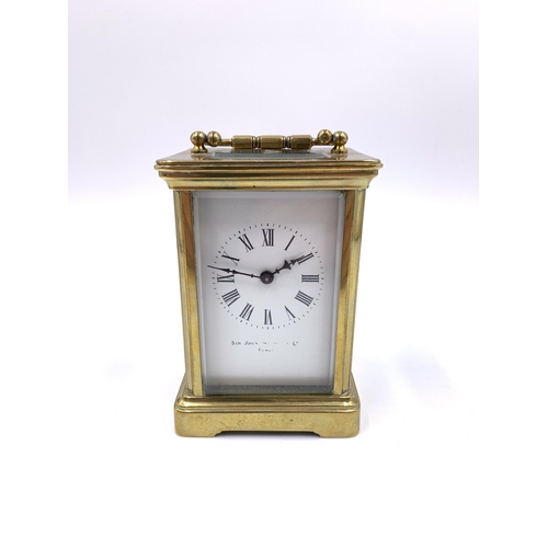 2154 - A late 19th century French Sir John Bennett Ltd. Paris brass cased key wind carriage clock - approx.... 