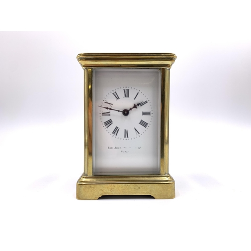 2154 - A late 19th century French Sir John Bennett Ltd. Paris brass cased key wind carriage clock - approx.... 