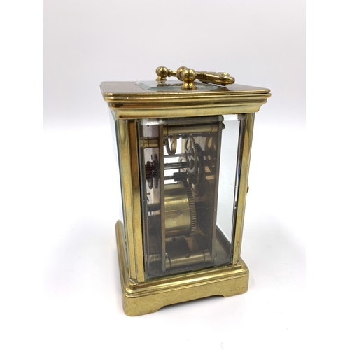 2154 - A late 19th century French Sir John Bennett Ltd. Paris brass cased key wind carriage clock - approx.... 