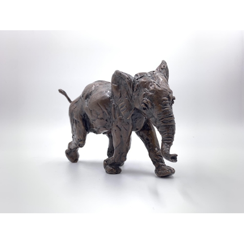 2155 - A Lucy Kinsella limited edition 18/20 bronze sculpture of an elephant - approx. 12cm high x 19cm lon... 