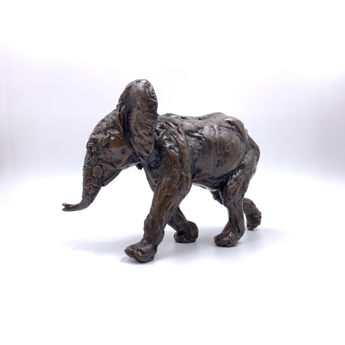 2155 - A Lucy Kinsella limited edition 18/20 bronze sculpture of an elephant - approx. 12cm high x 19cm lon... 