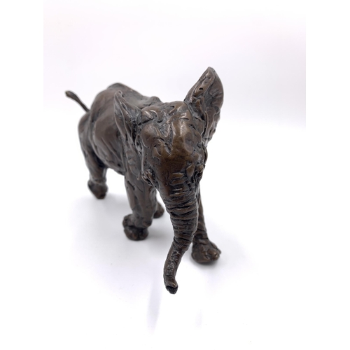 2155 - A Lucy Kinsella limited edition 18/20 bronze sculpture of an elephant - approx. 12cm high x 19cm lon... 