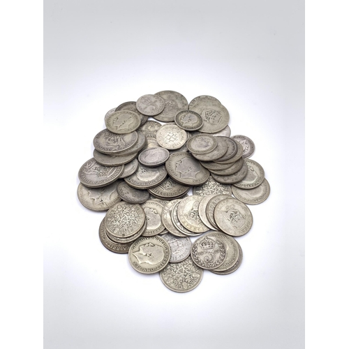 2160 - Approx. 175g of 50% silver British coins