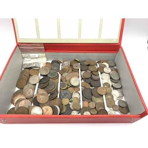 2164 - A collection of world coins with silver examples to include 1968 40% American 'Kennedy' half dollar,... 