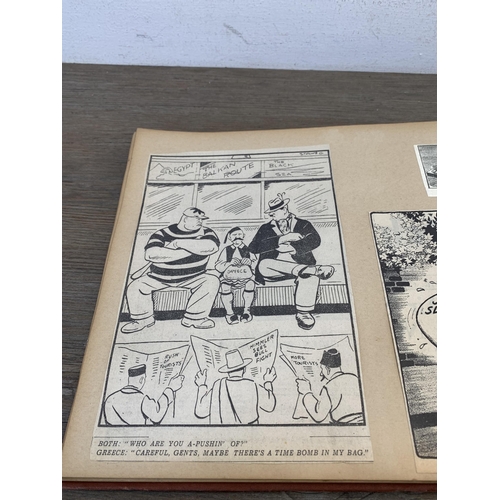 2166 - A WWII scrapbook containing a large collection of British comical newspaper clippings