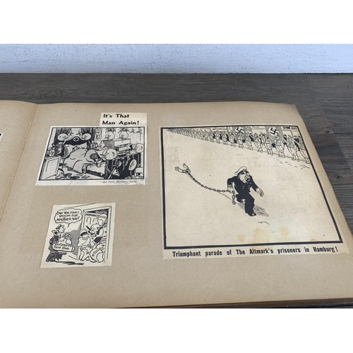 2166 - A WWII scrapbook containing a large collection of British comical newspaper clippings