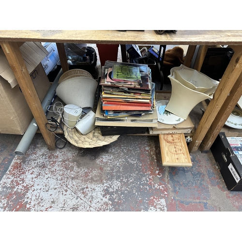 1093 - A collection of house clearance items to include golf clubs, HP printer, Royal Doulton Vanity Fair c... 