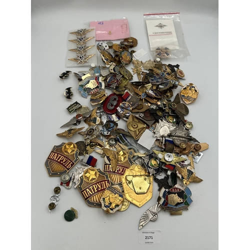 2171 - A collection of military badges and cloth patches