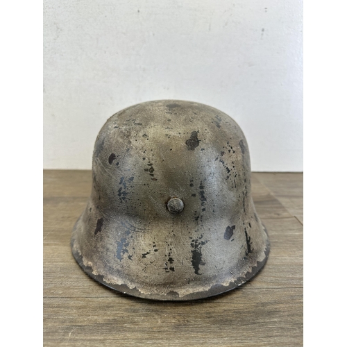 2204 - A reproduction WWII German M35 double decal helmet