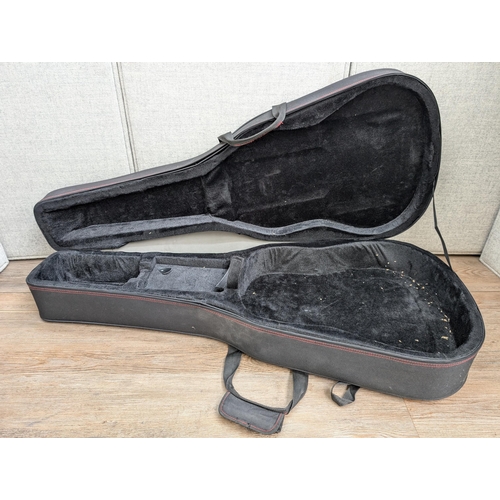 672 - A Chord semi-rigid acoustic guitar case containing a Kay K.260 steel-strung acoustic guitar