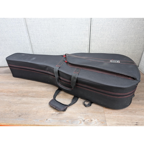 672 - A Chord semi-rigid acoustic guitar case containing a Kay K.260 steel-strung acoustic guitar