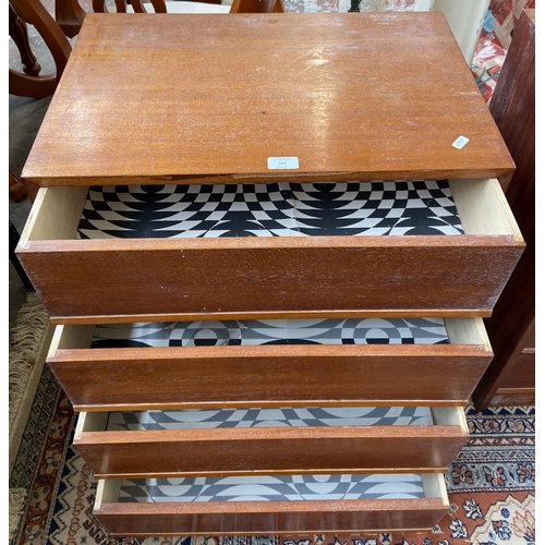 243 - A mid 20th century teak chest of drawers - approx. 74cm high x 60cm wide x 40cm deep