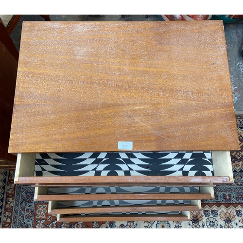 244 - A mid 20th century teak chest of drawers - approx. 74cm high x 60cm wide x 40cm deep