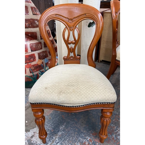 251 - A Waring & Gillow mahogany circular extending pedestal dining table and six chairs - approx. 77cm hi... 