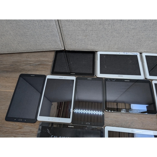 709 - A collection Samsung tablets to include SM-P900, SM-T580, SM-T800 etc.